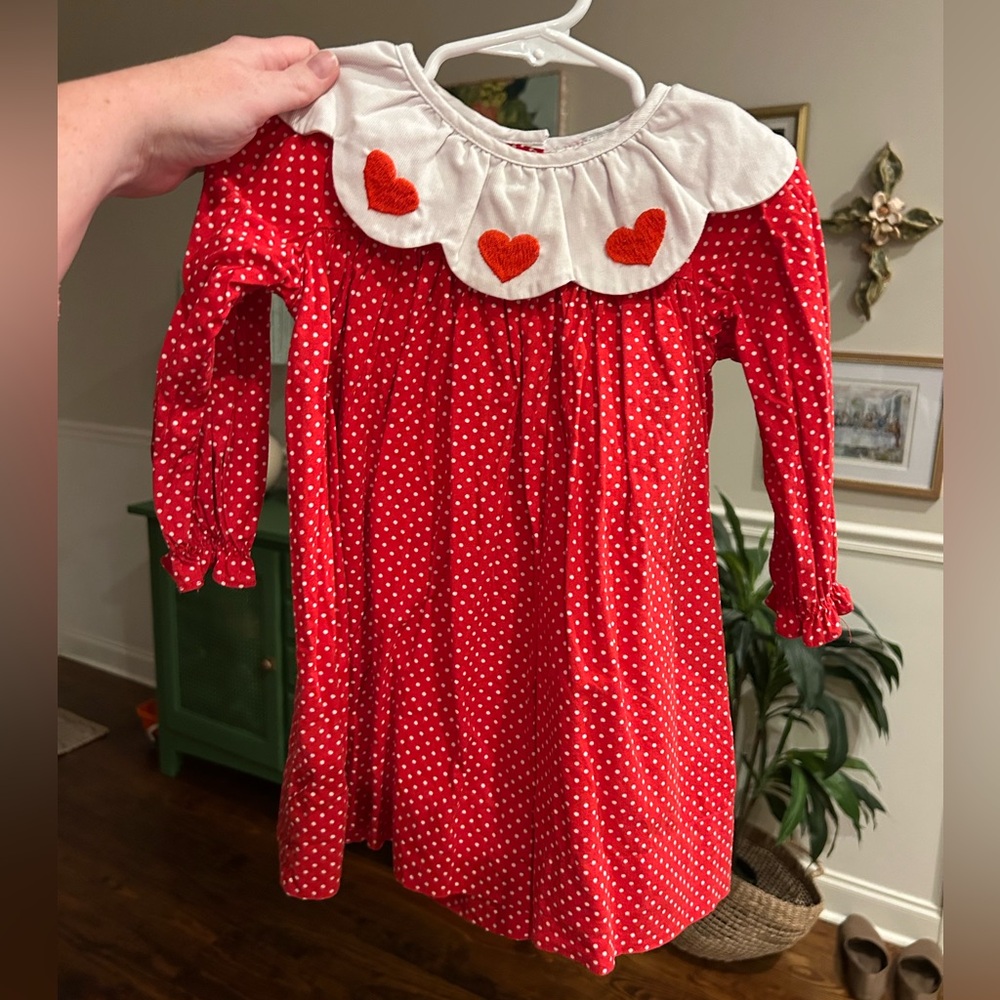 Eliza James White and Red Polka Dot Dress with hearts